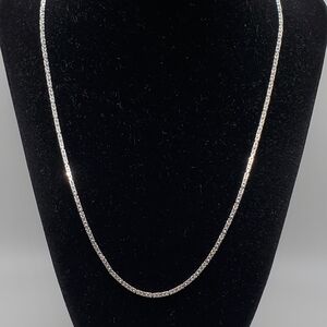 925 Sterling Silver Squared Byzantine 1.85mm 20" Women Men Italy, NEW